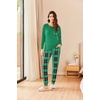 image:imageEkouaer Womens Pajamas Set Long Sleeve Christmas PJ Sets Soft Lounge Set for Women Sleepwear Joggers with PocketsLight Green Plaid