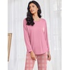 image:imageEkouaer Womens Pajamas Set Long Sleeve Christmas PJ Sets Soft Lounge Set for Women Sleepwear Joggers with PocketsLight Pink Plaid