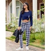 image:imageEkouaer Womens Pajamas Set Long Sleeve Christmas PJ Sets Soft Lounge Set for Women Sleepwear Joggers with PocketsNavy Blue Plaid