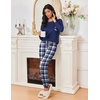 image:imageEkouaer Womens Pajamas Set Long Sleeve Christmas PJ Sets Soft Lounge Set for Women Sleepwear Joggers with PocketsNavy Blue Plaid