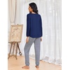 image:imageEkouaer Womens Pajamas Set Long Sleeve Christmas PJ Sets Soft Lounge Set for Women Sleepwear Joggers with PocketsNavy Blue Striped