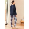 image:imageEkouaer Womens Pajamas Set Long Sleeve Christmas PJ Sets Soft Lounge Set for Women Sleepwear Joggers with PocketsNavy Plaid