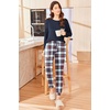 image:imageEkouaer Womens Pajamas Set Long Sleeve Christmas PJ Sets Soft Lounge Set for Women Sleepwear Joggers with PocketsNavy Plaid