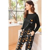 image:imageEkouaer Womens Pajamas Set Long Sleeve Christmas PJ Sets Soft Lounge Set for Women Sleepwear Joggers with PocketsOrange Pumpkin