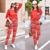 image:imageEkouaer Womens Pajamas Set Long Sleeve Christmas PJ Sets Soft Lounge Set for Women Sleepwear Joggers with PocketsRed Elk