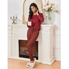 image:imageEkouaer Womens Pajamas Set Long Sleeve Christmas PJ Sets Soft Lounge Set for Women Sleepwear Joggers with PocketsRed Plaid 2