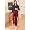 image:imageEkouaer Womens Pajamas Set Long Sleeve Christmas PJ Sets Soft Lounge Set for Women Sleepwear Joggers with PocketsRed Plaid
