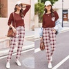 image:imageEkouaer Womens Pajamas Set Long Sleeve Christmas PJ Sets Soft Lounge Set for Women Sleepwear Joggers with PocketsWine Red Plaid
