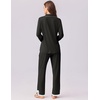image:imageEkouaer Womens Pajamas Set Long Sleeve Sleepwear Button Down Lounge Set 2 Pieces Soft Nightwear Lace Pjs SetBlack