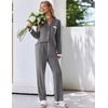 image:imageEkouaer Womens Pajamas Set Long Sleeve Sleepwear Button Down Lounge Set 2 Pieces Soft Nightwear Lace Pjs SetDeep Grey