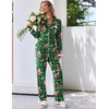 image:imageEkouaer Womens Pajamas Set Long Sleeve Sleepwear Button Down Lounge Set 2 Pieces Soft Nightwear Lace Pjs SetGreen Santa Chair