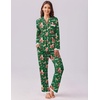 image:imageEkouaer Womens Pajamas Set Long Sleeve Sleepwear Button Down Lounge Set 2 Pieces Soft Nightwear Lace Pjs SetGreen Santa Chair