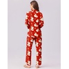 image:imageEkouaer Womens Pajamas Set Long Sleeve Sleepwear Button Down Lounge Set 2 Pieces Soft Nightwear Lace Pjs SetRed Santa Bell