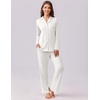 image:imageEkouaer Womens Pajamas Set Long Sleeve Sleepwear Button Down Lounge Set 2 Pieces Soft Nightwear Lace Pjs SetWhite