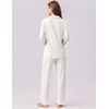 image:imageEkouaer Womens Pajamas Set Long Sleeve Sleepwear Button Down Lounge Set 2 Pieces Soft Nightwear Lace Pjs SetWhite