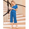 image:imageEkouaer Womens Pajamas Set Short Sleeve Top With Capri Pants Pjs 2 PIece Lounge amp Sleepwear Set SXXLBlue
