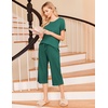 image:imageEkouaer Womens Pajamas Set Short Sleeve Top With Capri Pants Pjs 2 PIece Lounge amp Sleepwear Set SXXLDeep Green