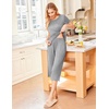 image:imageEkouaer Womens Pajamas Set Short Sleeve Top With Capri Pants Pjs 2 PIece Lounge amp Sleepwear Set SXXLGray