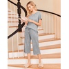 image:imageEkouaer Womens Pajamas Set Short Sleeve Top With Capri Pants Pjs 2 PIece Lounge amp Sleepwear Set SXXLGray