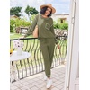 image:imageEkouaer Womens Pajamas Set Waffle Knit Long Sleeve Lounge Set 2 Piece Pj Loungewear Sleepwear SXXLArmy Green