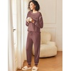 image:imageEkouaer Womens Pajamas Set Waffle Knit Long Sleeve Lounge Set 2 Piece Pj Loungewear Sleepwear SXXLLight Coral