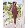 image:imageEkouaer Womens Pajamas Set Waffle Knit Long Sleeve Lounge Set 2 Piece Pj Loungewear Sleepwear SXXLLight Coral