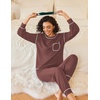 image:imageEkouaer Womens Pajamas Set Waffle Knit Long Sleeve Lounge Set 2 Piece Pj Loungewear Sleepwear SXXLLight Coral
