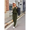 image:imageEkouaer Womens Pajamas Sets Long Sleeve Soft Sleepwear 2 Piece Velvet Pjs Lounge Sets with PocketsArmy Green