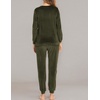 image:imageEkouaer Womens Pajamas Sets Long Sleeve Soft Sleepwear 2 Piece Velvet Pjs Lounge Sets with PocketsArmy Green