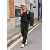 image:imageEkouaer Womens Pajamas Sets Long Sleeve Soft Sleepwear 2 Piece Velvet Pjs Lounge Sets with PocketsBlack