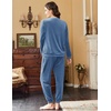image:imageEkouaer Womens Pajamas Sets Long Sleeve Soft Sleepwear 2 Piece Velvet Pjs Lounge Sets with PocketsBlue