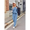 image:imageEkouaer Womens Pajamas Sets Long Sleeve Soft Sleepwear 2 Piece Velvet Pjs Lounge Sets with PocketsBlue