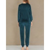 image:imageEkouaer Womens Pajamas Sets Long Sleeve Soft Sleepwear 2 Piece Velvet Pjs Lounge Sets with PocketsBlue Green