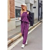 image:imageEkouaer Womens Pajamas Sets Long Sleeve Soft Sleepwear 2 Piece Velvet Pjs Lounge Sets with PocketsDeep Purple