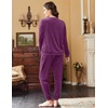 image:imageEkouaer Womens Pajamas Sets Long Sleeve Soft Sleepwear 2 Piece Velvet Pjs Lounge Sets with PocketsDeep Purple