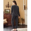 image:imageEkouaer Womens Pajamas Sets Long Sleeve Soft Sleepwear 2 Piece Velvet Pjs Lounge Sets with PocketsGrey
