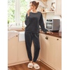 image:imageEkouaer Womens Pajamas Sets Long Sleeve Soft Sleepwear 2 Piece Velvet Pjs Lounge Sets with PocketsGrey