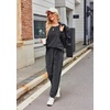 image:imageEkouaer Womens Pajamas Sets Long Sleeve Soft Sleepwear 2 Piece Velvet Pjs Lounge Sets with PocketsGrey