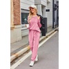 image:imageEkouaer Womens Pajamas Sets Long Sleeve Soft Sleepwear 2 Piece Velvet Pjs Lounge Sets with PocketsHot Pink