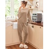 image:imageEkouaer Womens Pajamas Sets Long Sleeve Soft Sleepwear 2 Piece Velvet Pjs Lounge Sets with PocketsKhaki