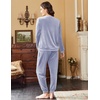 image:imageEkouaer Womens Pajamas Sets Long Sleeve Soft Sleepwear 2 Piece Velvet Pjs Lounge Sets with PocketsLight Blue