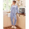 image:imageEkouaer Womens Pajamas Sets Long Sleeve Soft Sleepwear 2 Piece Velvet Pjs Lounge Sets with PocketsLight Blue