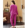 image:imageEkouaer Womens Pajamas Sets Long Sleeve Soft Sleepwear 2 Piece Velvet Pjs Lounge Sets with PocketsRose Red