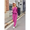 image:imageEkouaer Womens Pajamas Sets Long Sleeve Soft Sleepwear 2 Piece Velvet Pjs Lounge Sets with PocketsRose Red