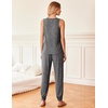 image:imageEkouaer Womens Pajamas Sleeveless Summer Lounge Set Ribbed Knit Pj Loungewear Soft Tank Sleepwear Nightwear SXXLDark Gray