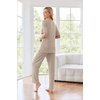 image:imageEkouaer Womens Ribbed Knit Lounge Set Short Sleeve Top and Long Pants Sleepwear Pajama Set Two Piece Matching Outfits SetChampagne