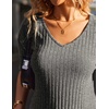 image:imageEkouaer Womens Ribbed Knit Lounge Set Short Sleeve Top and Long Pants Sleepwear Pajama Set Two Piece Matching Outfits SetGray