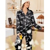 image:imageEkouaer Womens Satin Pajama Set Classic Pattern Silky Pj Sets Button Down Sleepwear LoungewearBlack Zebra 03