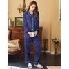 image:imageEkouaer Womens Satin Pajama Set Classic Pattern Silky Pj Sets Button Down Sleepwear LoungewearBlue Star Moon 03
