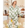 image:imageEkouaer Womens Satin Pajama Set Classic Pattern Silky Pj Sets Button Down Sleepwear LoungewearGeometry 03